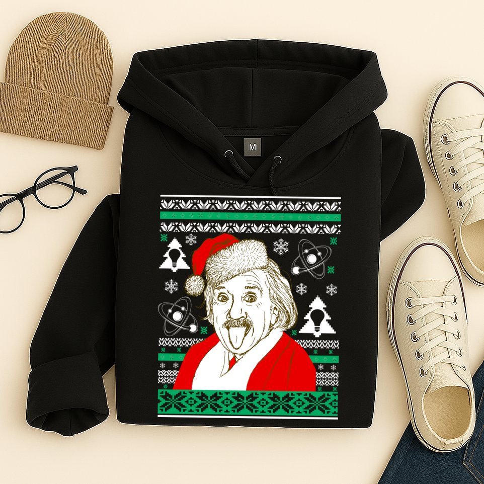 Albert Einstein Ugly Christmas Sweater Hoodie