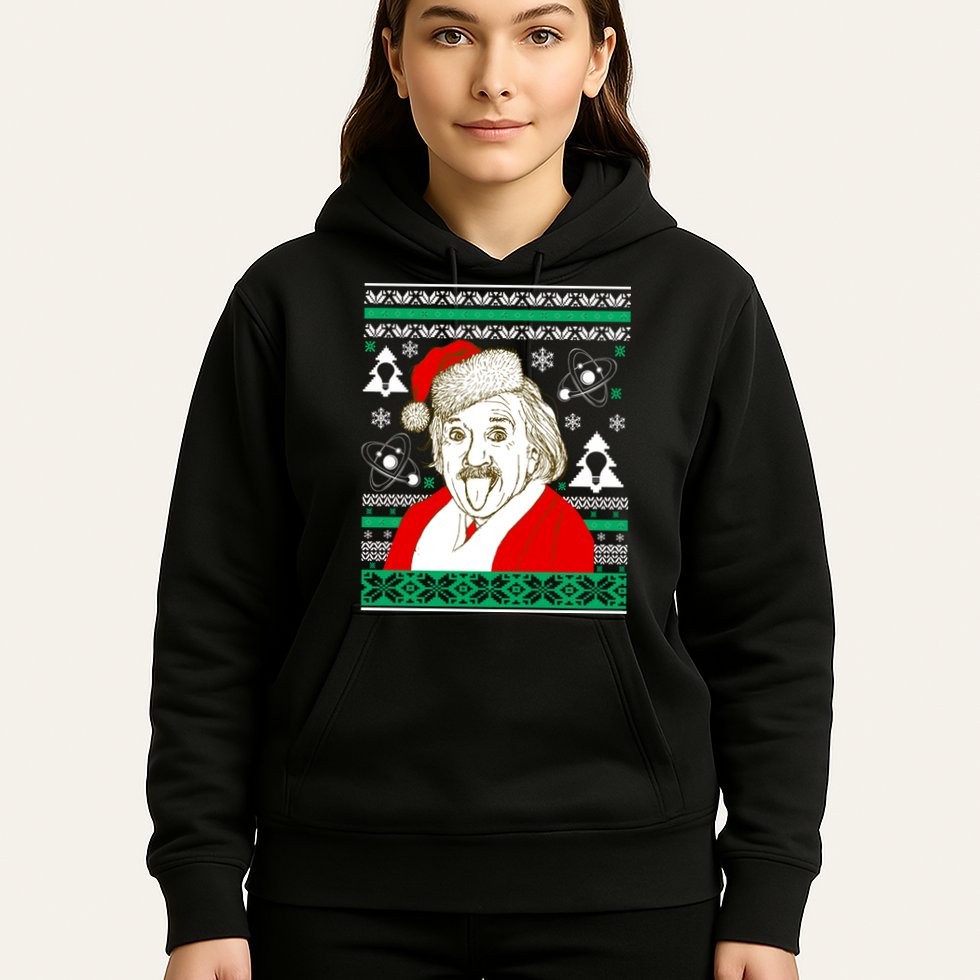 Albert Einstein Ugly Christmas Sweater Hoodie