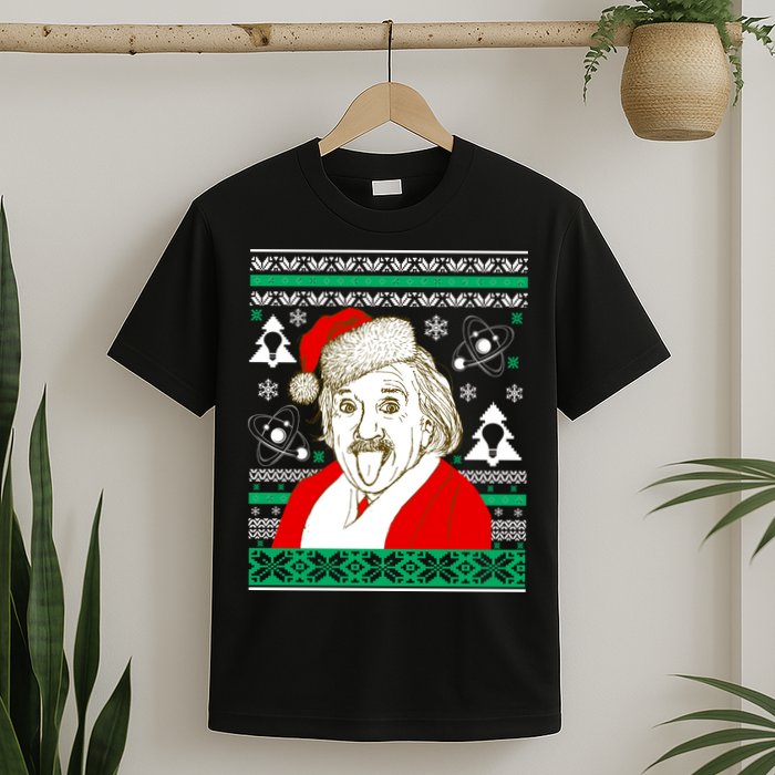 Albert Einstein Ugly Christmas Sweater T-Shirt