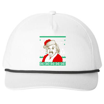 Albert Einstein Ugly Christmas Sweater Snapback Five-Panel Rope Hat