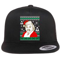 Albert Einstein Ugly Christmas Sweater Flatbill Hat