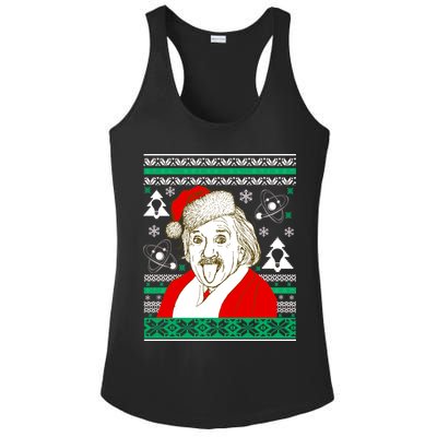 Albert Einstein Ugly Christmas Sweater Ladies PosiCharge Competitor Racerback Tank