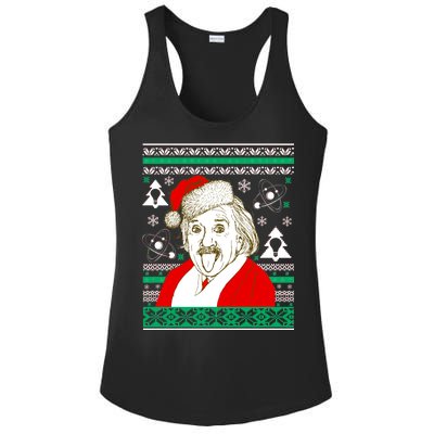 Albert Einstein Ugly Christmas Sweater Ladies PosiCharge Competitor Racerback Tank