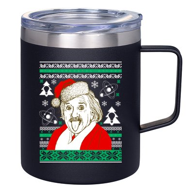 Albert Einstein Ugly Christmas Sweater 12oz Stainless Steel Coffee Mug