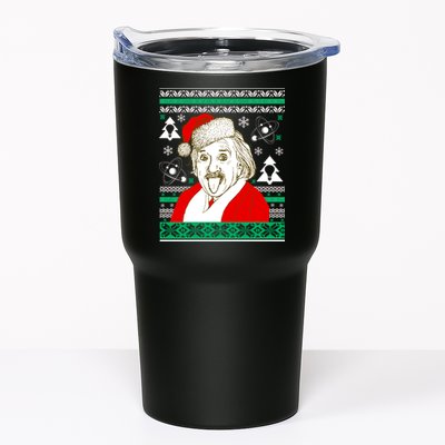 Albert Einstein Ugly Christmas Sweater Tumbler