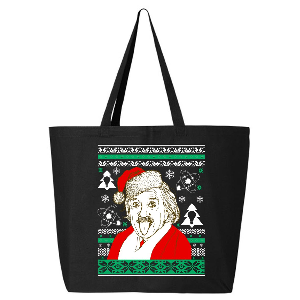 Albert Einstein Ugly Christmas Sweater 25L Jumbo Tote