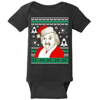 Albert Einstein Ugly Christmas Sweater Baby Bodysuit
