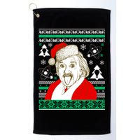 Albert Einstein Ugly Christmas Sweater Golf Towel
