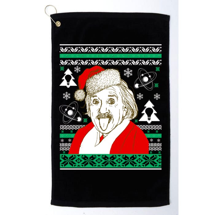 Albert Einstein Ugly Christmas Sweater Golf Towel