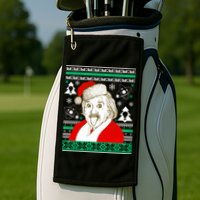 Albert Einstein Ugly Christmas Sweater Golf Towel