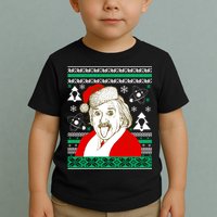 Albert Einstein Ugly Christmas Sweater Toddler T-Shirt
