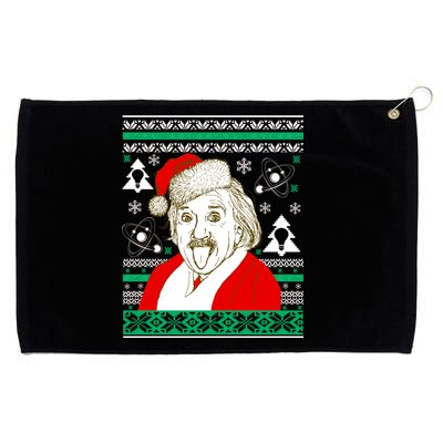 Albert Einstein Ugly Christmas Sweater Grommeted Golf Towel