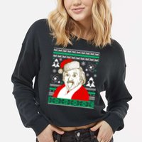 Albert Einstein Ugly Christmas Sweater Cropped Pullover Crew