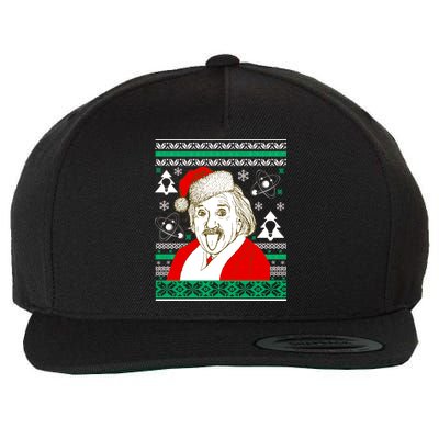 Albert Einstein Ugly Christmas Sweater Wool Snapback Cap