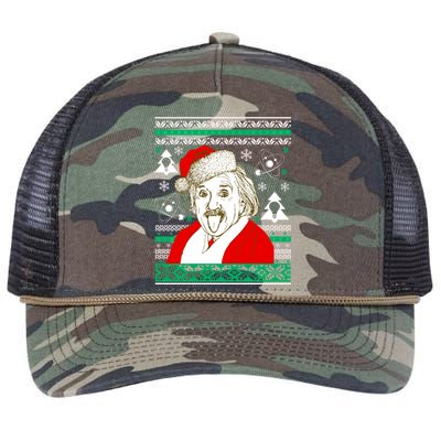 Albert Einstein Ugly Christmas Sweater Retro Rope Trucker Hat Cap