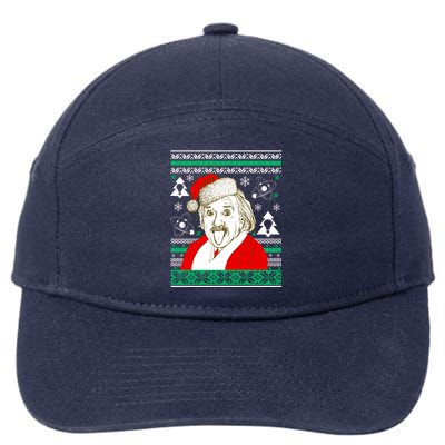 Albert Einstein Ugly Christmas Sweater 7-Panel Snapback Hat