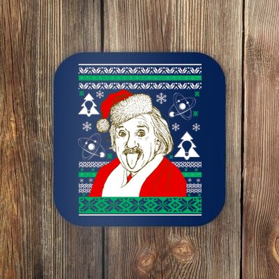 Albert Einstein Ugly Christmas Sweater Coaster