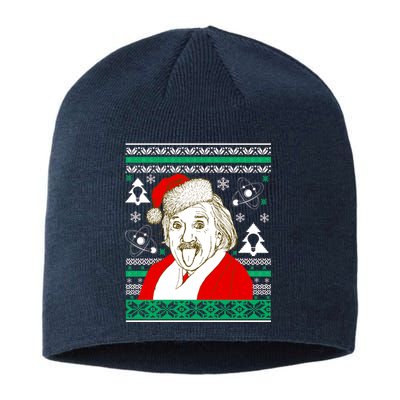 Albert Einstein Ugly Christmas Sweater Sustainable Beanie