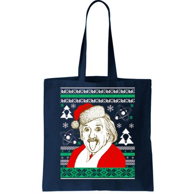 Albert Einstein Ugly Christmas Sweater Tote Bag