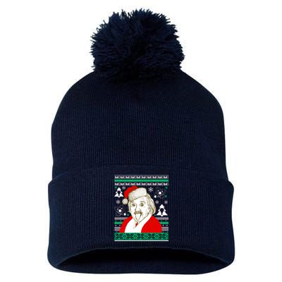 Albert Einstein Ugly Christmas Sweater Pom Pom 12in Knit Beanie