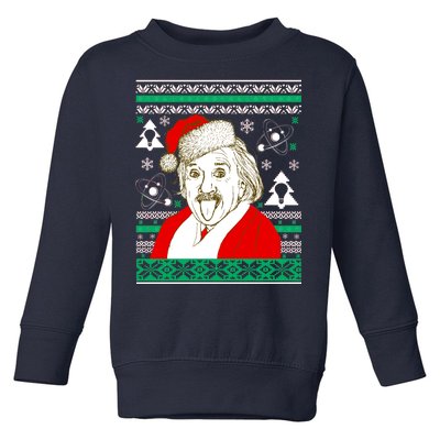 Albert Einstein Ugly Christmas Sweater Toddler Sweatshirt