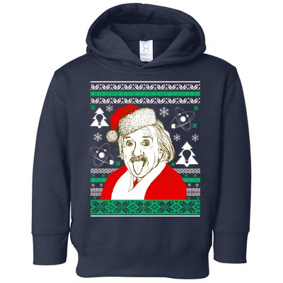 Albert Einstein Ugly Christmas Sweater Toddler Hoodie