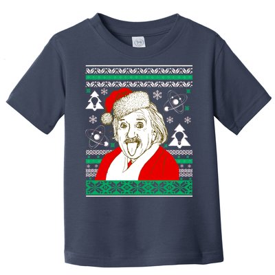 Albert Einstein Ugly Christmas Sweater Toddler T-Shirt