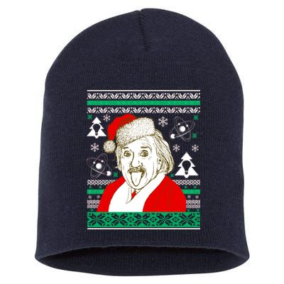 Albert Einstein Ugly Christmas Sweater Short Acrylic Beanie