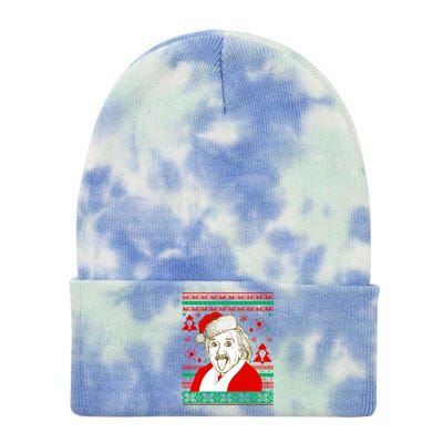 Albert Einstein Ugly Christmas Sweater Tie Dye 12in Knit Beanie