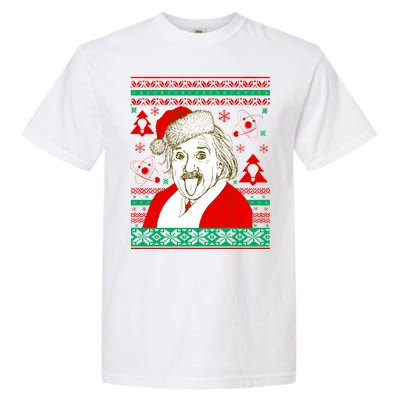 Albert Einstein Ugly Christmas Sweater Garment-Dyed Heavyweight T-Shirt