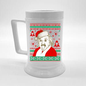 Albert Einstein Ugly Christmas Sweater Beer Stein