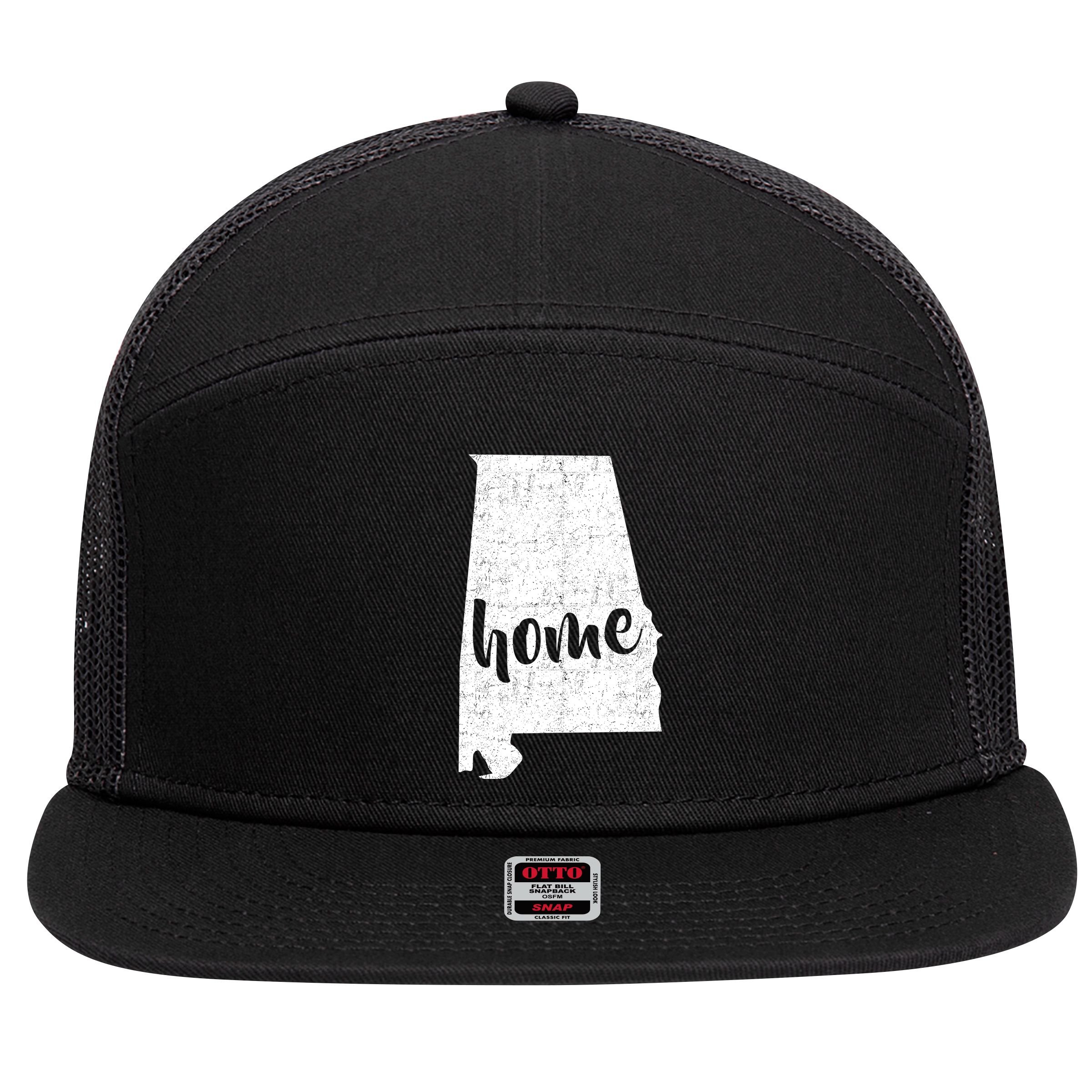 Alabama Home State 7 Panel Mesh Trucker Snapback Hat