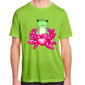 A Little Cute Frog In A Flower Adult ChromaSoft Performance T-Shirt