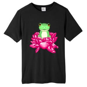 A Little Cute Frog In A Flower Tall Fusion ChromaSoft Performance T-Shirt