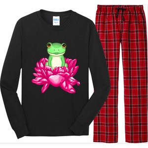 A Little Cute Frog In A Flower Long Sleeve Pajama Set