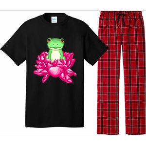 A Little Cute Frog In A Flower Pajama Set