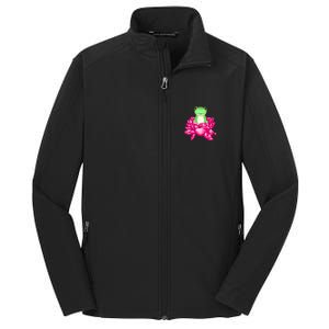 A Little Cute Frog In A Flower Core Soft Shell Jacket