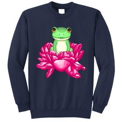 A Little Cute Frog In A Flower Sweatshirt