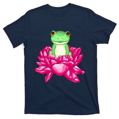 A Little Cute Frog In A Flower T-Shirt