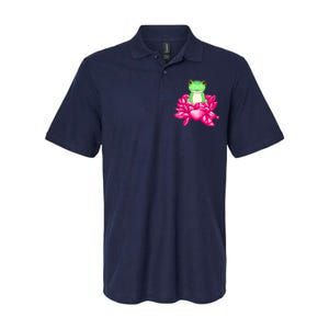 A Little Cute Frog In A Flower Softstyle Adult Sport Polo