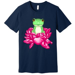 A Little Cute Frog In A Flower Premium T-Shirt