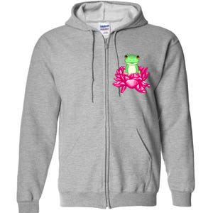 A Little Cute Frog In A Flower Full Zip Hoodie