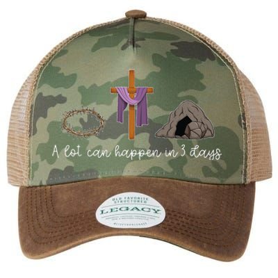 A Lot Can Happen In 3 Days Gift for a Christian Easter Day Legacy Tie Dye Trucker Hat