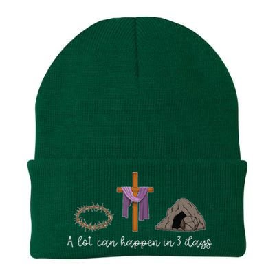 A Lot Can Happen In 3 Days Gift for a Christian Easter Day Knit Cap Winter Beanie