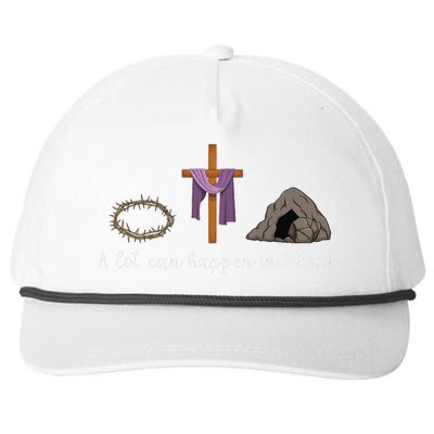 A Lot Can Happen In 3 Days Gift for a Christian Easter Day Snapback Five-Panel Rope Hat