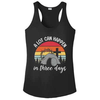 A Lot Can Happen In Three Days Easter Jesus Christian Cross Ladies PosiCharge Competitor Racerback Tank