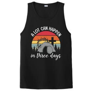 A Lot Can Happen In Three Days Easter Jesus Christian Cross PosiCharge Competitor Tank