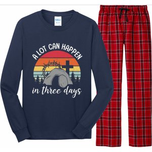 A Lot Can Happen In Three Days Easter Jesus Christian Cross Long Sleeve Pajama Set