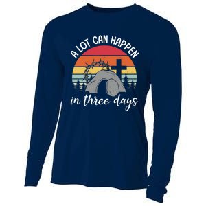 A Lot Can Happen In Three Days Easter Jesus Christian Cross Cooling Performance Long Sleeve Crew