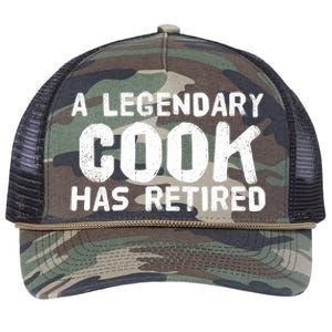 A Legendary Cook Retired Funny Retiret Cooking Chef Gift Meaningful Gift Retro Rope Trucker Hat Cap